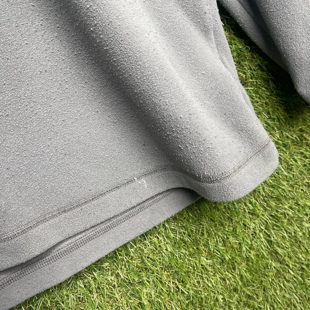 The North Face Pullover Mens Large Gray Fleece Quarter Zip Polartec Pockets Logo
